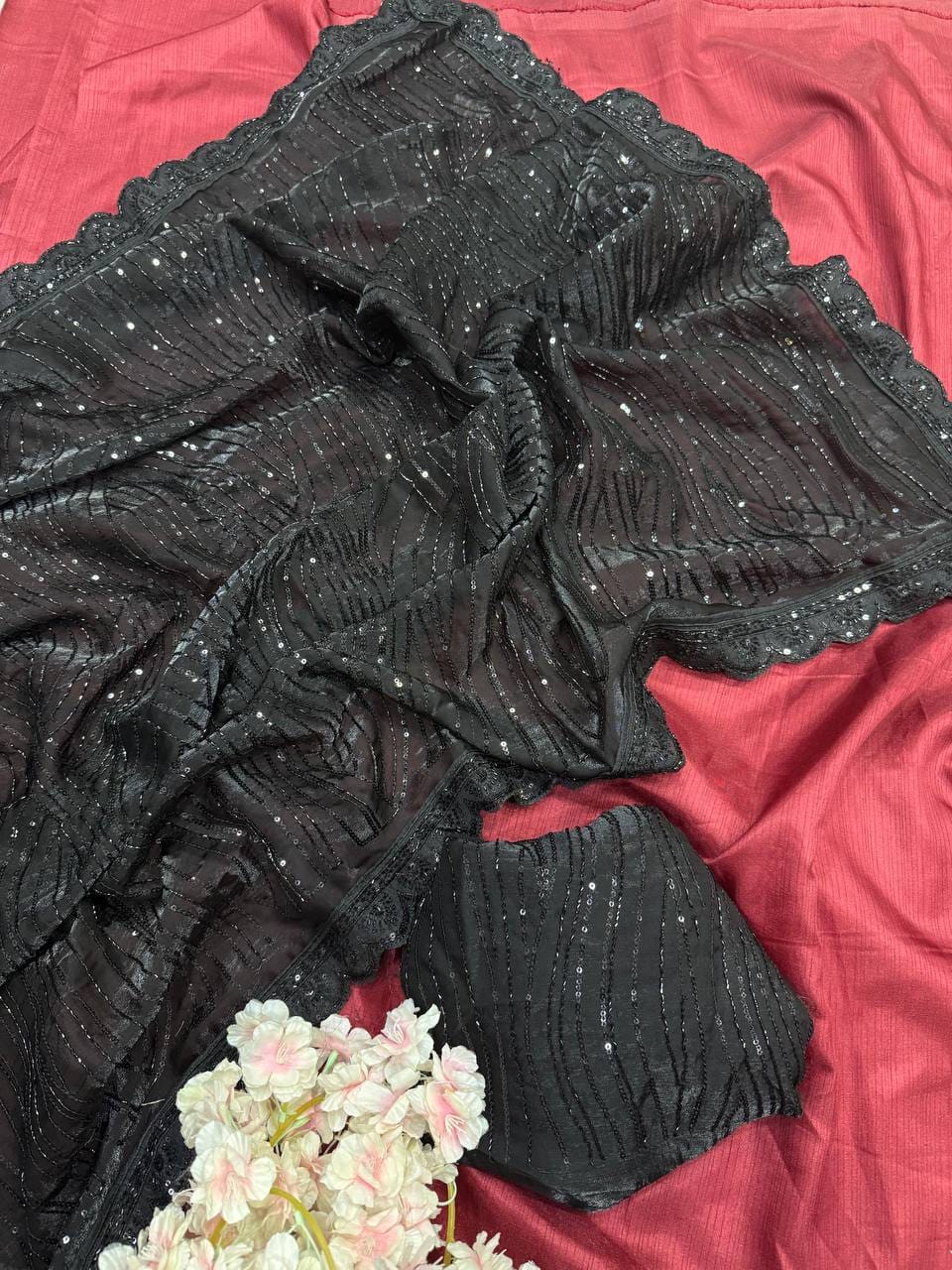 BLACK QUEEN PREMIUM TWO TONE SPACE SILK SAREE